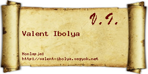 Valent Ibolya névjegykártya